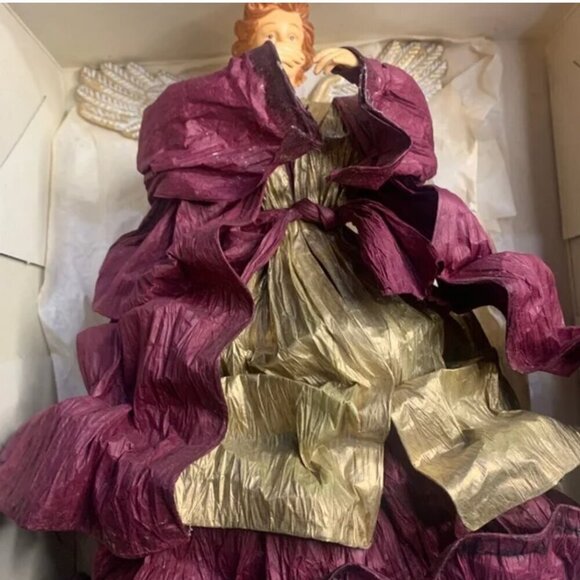 Kirklands‎ Christmas angel tree topper vintage NIB - Picture 1 of 3